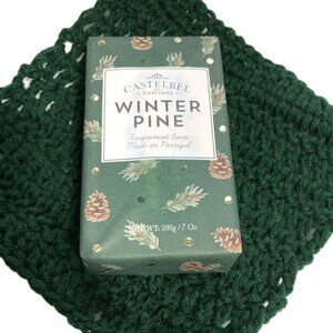 CASTELBEL Limited Edition Winter Pine Fragrance Bath Bar and Washcloth Gift Set